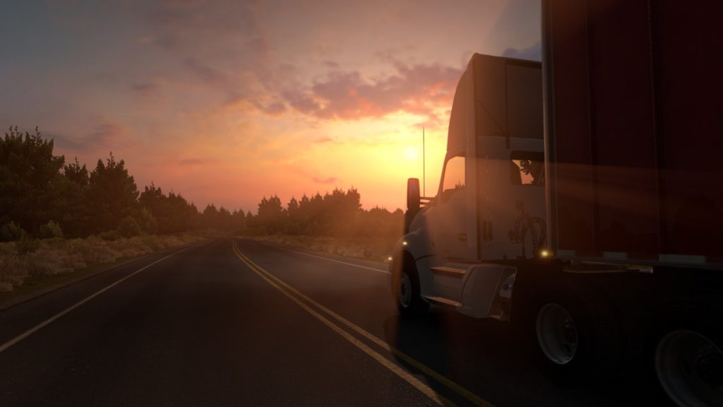 American-Truck-Simulator-Sonnenuntergang